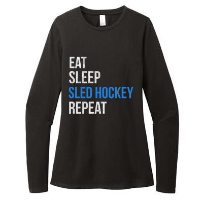 Eat Sleep Sled Hockey Repeat Gift Womens CVC Long Sleeve Shirt