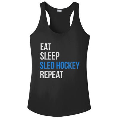 Eat Sleep Sled Hockey Repeat Gift Ladies PosiCharge Competitor Racerback Tank