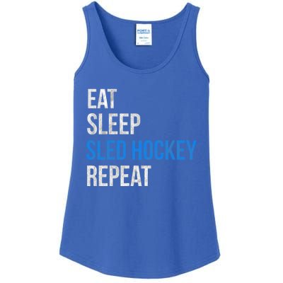 Eat Sleep Sled Hockey Repeat Gift Ladies Essential Tank