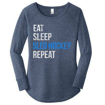 Eat Sleep Sled Hockey Repeat Gift Women's Perfect Tri Tunic Long Sleeve Shirt