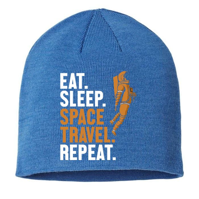 Eat Sleep Space Travel Repeat Spaceship Taikonaut Astronaut Gift Sustainable Beanie