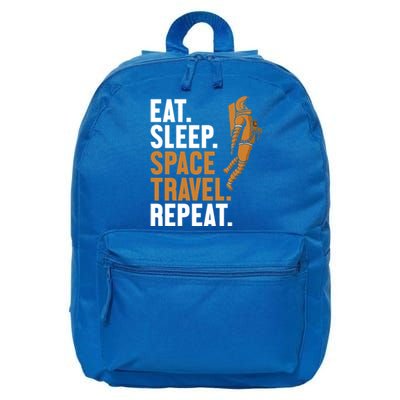 Eat Sleep Space Travel Repeat Spaceship Taikonaut Astronaut Gift 16 in Basic Backpack