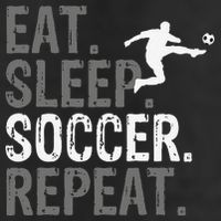 Eat Sleep Soccer Repeat funny Soccer player 7 Panel Mesh Trucker Snapback Hat