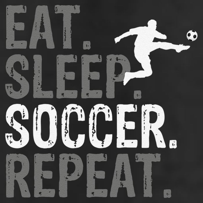 Eat Sleep Soccer Repeat funny Soccer player 7 Panel Mesh Trucker Snapback Hat