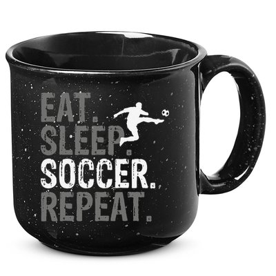 Eat Sleep Soccer Repeat funny Soccer player 15oz Campfire Ceramic Mug
