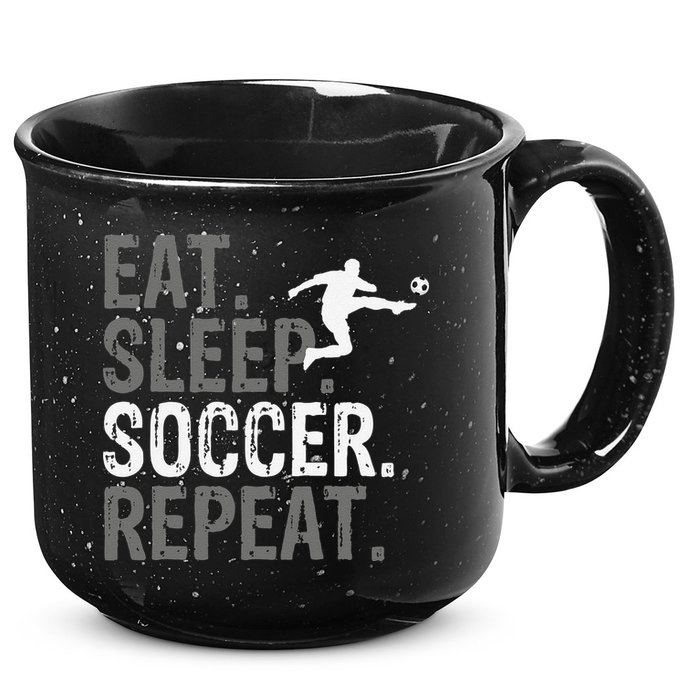 Eat Sleep Soccer Repeat funny Soccer player 15oz Campfire Ceramic Mug
