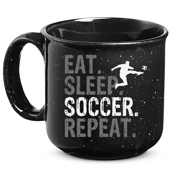 Eat Sleep Soccer Repeat funny Soccer player 15oz Campfire Ceramic Mug