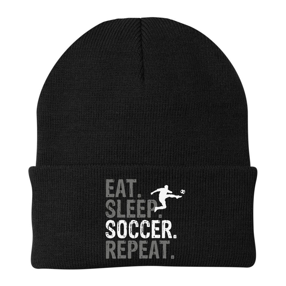 Eat Sleep Soccer Repeat funny Soccer player Beanie