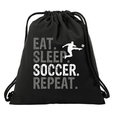 Eat Sleep Soccer Repeat funny Soccer player Drawstring Bag