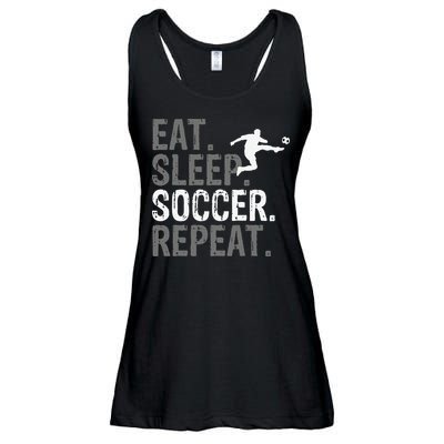 Eat Sleep Soccer Repeat funny Soccer player Ladies Essential Flowy Tank