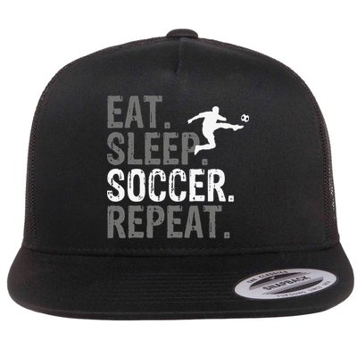 Eat Sleep Soccer Repeat funny Soccer player Flatbill Hat