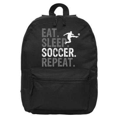 Eat Sleep Soccer Repeat funny Soccer player 16 in Basic Backpack