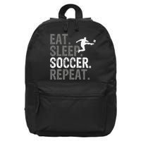 Eat Sleep Soccer Repeat funny Soccer player 16 in Basic Backpack
