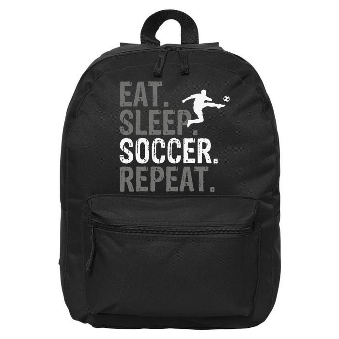 Eat Sleep Soccer Repeat funny Soccer player 16 in Basic Backpack