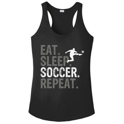 Eat Sleep Soccer Repeat funny Soccer player Ladies PosiCharge Competitor Racerback Tank