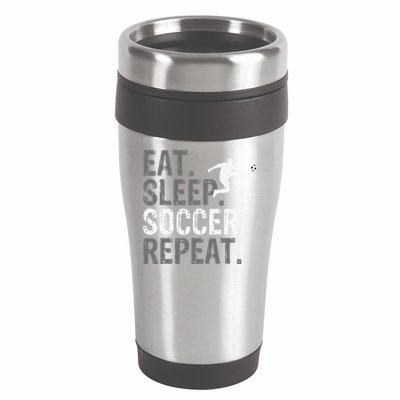 Eat Sleep Soccer Repeat funny Soccer player 16oz Travel Tumbler