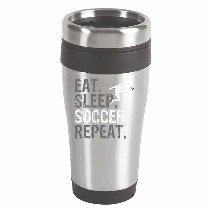 Eat Sleep Soccer Repeat funny Soccer player 16oz Travel Tumbler