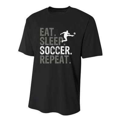 Eat Sleep Soccer Repeat funny Soccer player Youth Performance Sprint T-Shirt