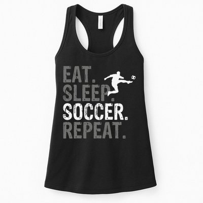 Eat Sleep Soccer Repeat funny Soccer player Womens Tank Top