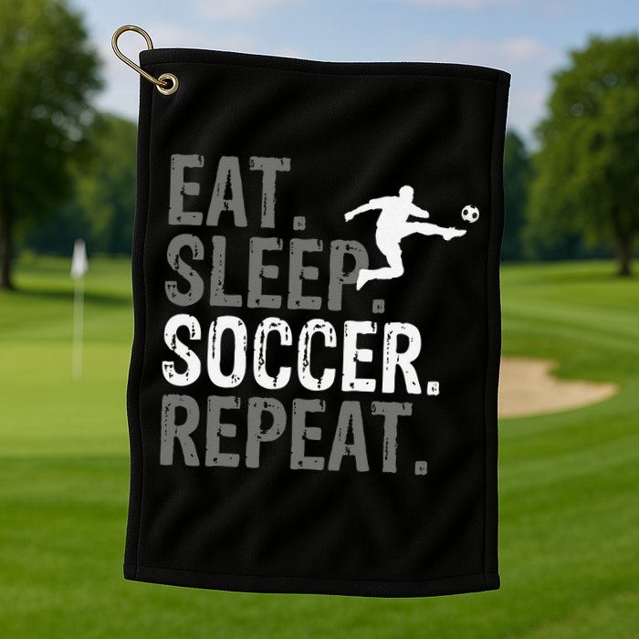 Eat Sleep Soccer Repeat funny Soccer player Golf Towel