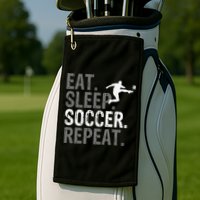 Eat Sleep Soccer Repeat funny Soccer player Golf Towel