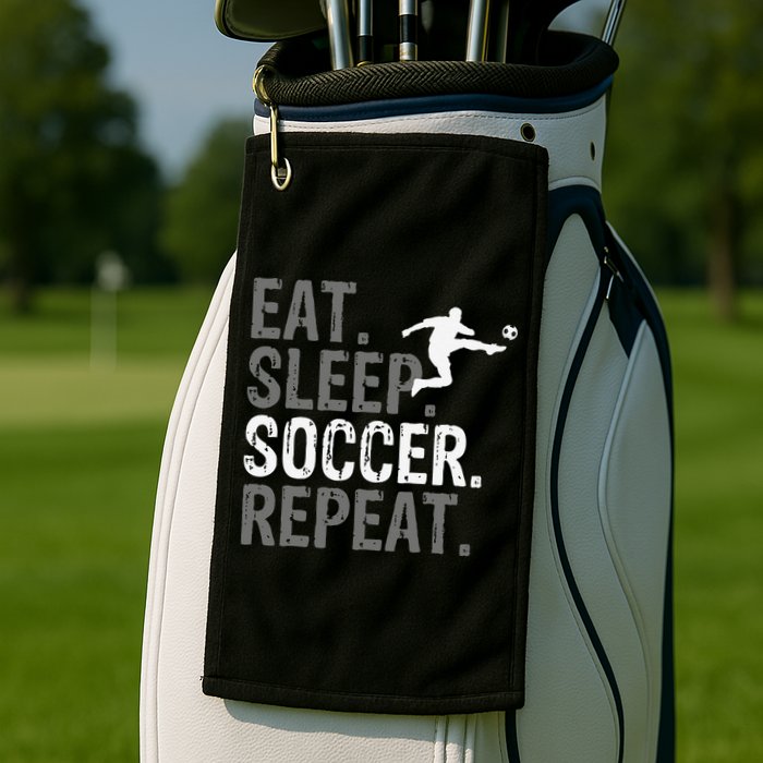 Eat Sleep Soccer Repeat funny Soccer player Golf Towel
