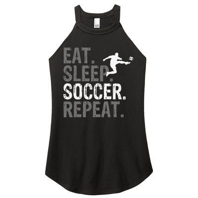 Eat Sleep Soccer Repeat funny Soccer player Women's Perfect Tri Rocker Tank