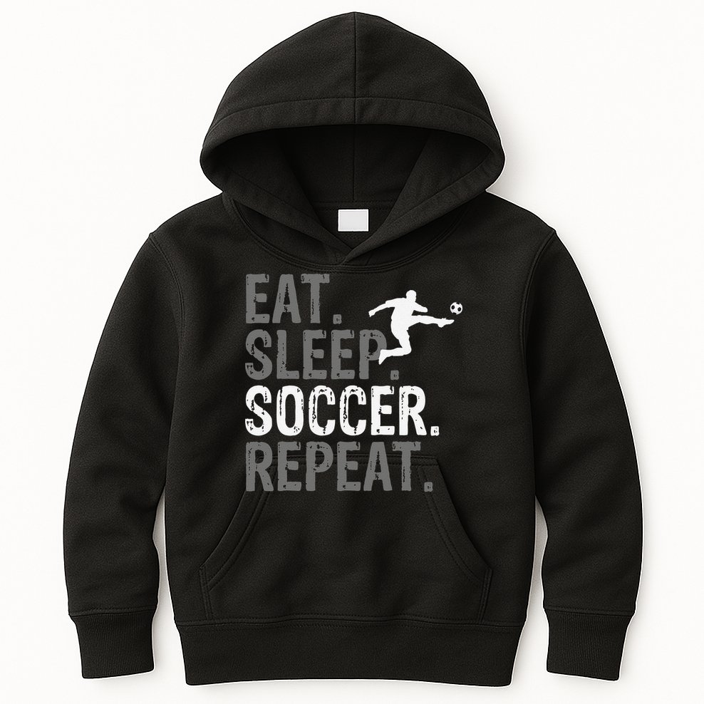 Eat Sleep Soccer Repeat funny Soccer player Kids Hoodie