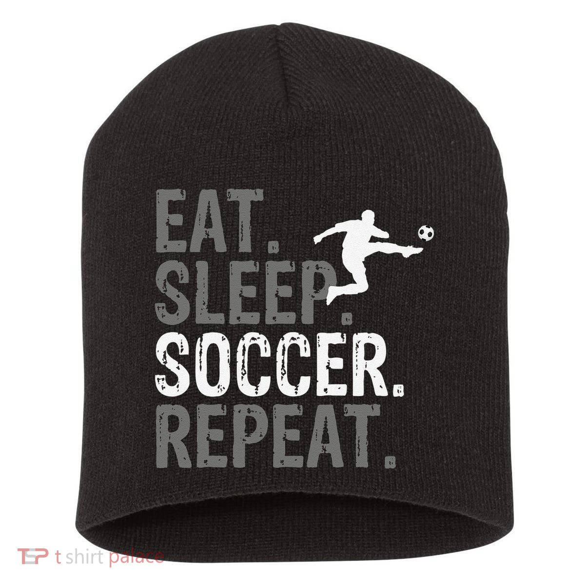 Eat Sleep Soccer Repeat funny Soccer player Short Acrylic Beanie