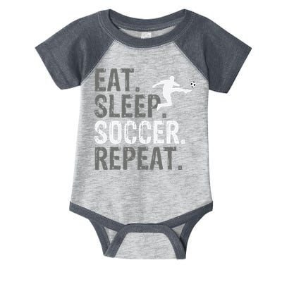Eat Sleep Soccer Repeat funny Soccer player Infant Baby Jersey Bodysuit