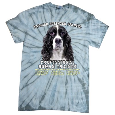 English Springer Spaniel Black Professional Human Trainer Tie-Dye T-Shirt