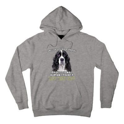 English Springer Spaniel Black Professional Human Trainer Tall Hoodie