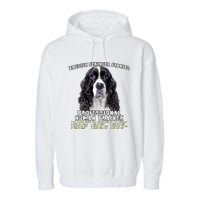 English Springer Spaniel Black Professional Human Trainer Garment-Dyed Fleece Hoodie