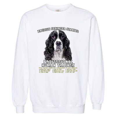 English Springer Spaniel Black Professional Human Trainer Garment-Dyed Sweatshirt