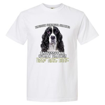 English Springer Spaniel Black Professional Human Trainer Garment-Dyed Heavyweight T-Shirt