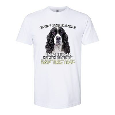 English Springer Spaniel Black Professional Human Trainer Softstyle CVC T-Shirt