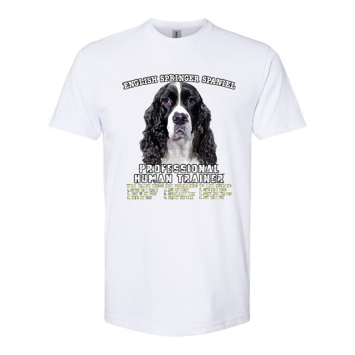 English Springer Spaniel Black Professional Human Trainer Softstyle CVC T-Shirt