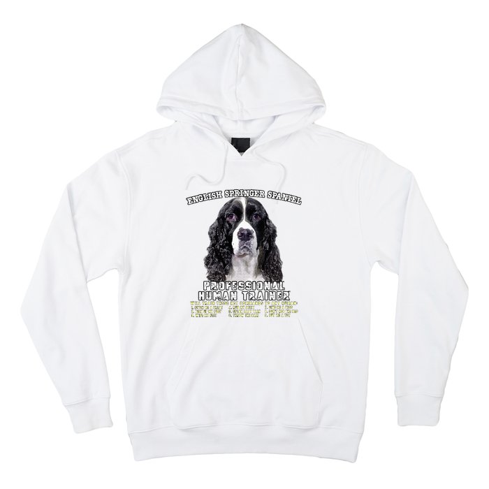 English Springer Spaniel Black Professional Human Trainer Hoodie