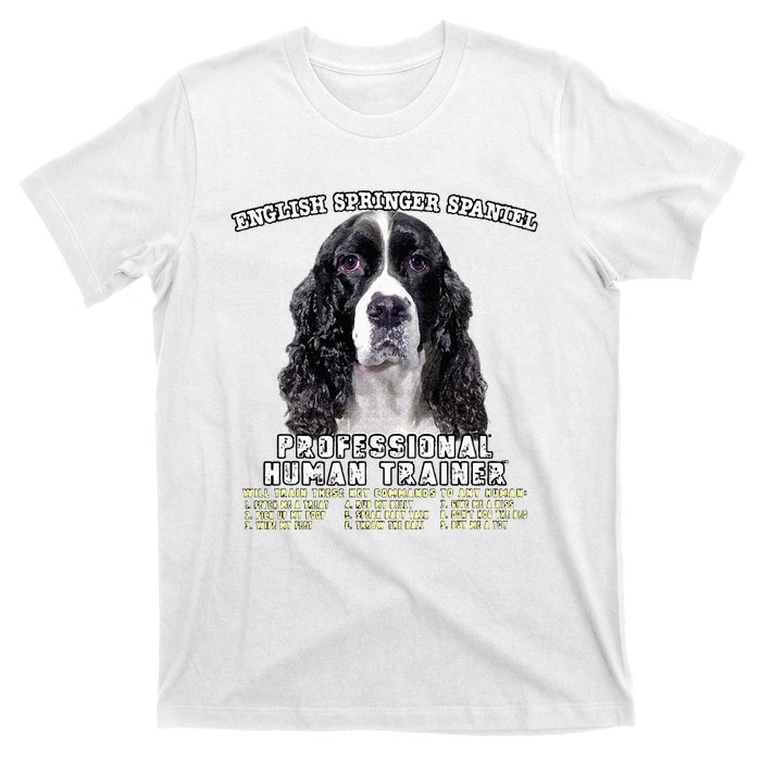 English Springer Spaniel Black Professional Human Trainer T-Shirt