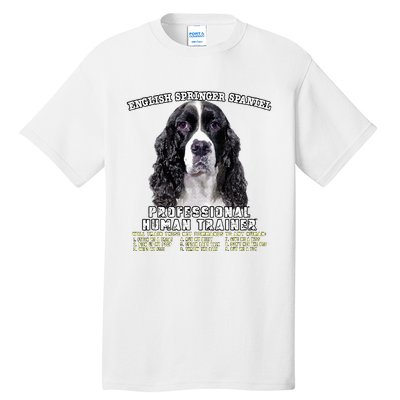 English Springer Spaniel Black Professional Human Trainer Tall T-Shirt