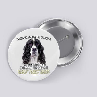 English Springer Spaniel Black Professional Human Trainer Button