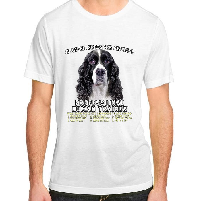 English Springer Spaniel Black Professional Human Trainer Adult ChromaSoft Performance T-Shirt