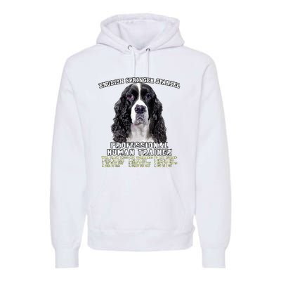 English Springer Spaniel Black Professional Human Trainer Premium Hoodie