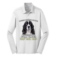 English Springer Spaniel Black Professional Human Trainer Silk Touch Performance Long Sleeve Polo