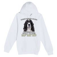 English Springer Spaniel Black Professional Human Trainer Premium Pullover Hoodie