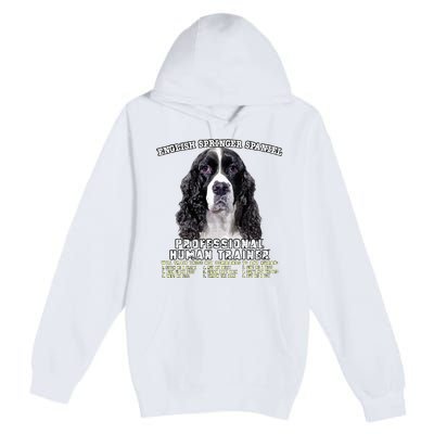 English Springer Spaniel Black Professional Human Trainer Premium Pullover Hoodie