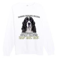 English Springer Spaniel Black Professional Human Trainer Premium Crewneck Sweatshirt