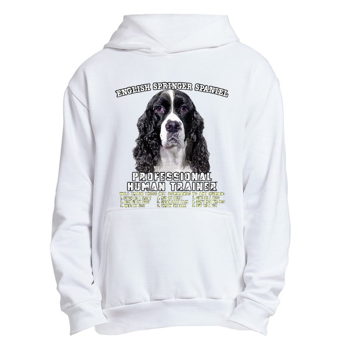 English Springer Spaniel Black Professional Human Trainer Urban Pullover Hoodie