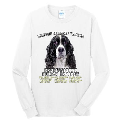 English Springer Spaniel Black Professional Human Trainer Tall Long Sleeve T-Shirt