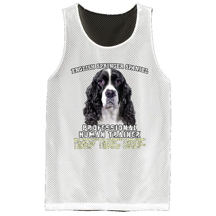 English Springer Spaniel Black Professional Human Trainer Mesh Reversible Basketball Jersey Tank